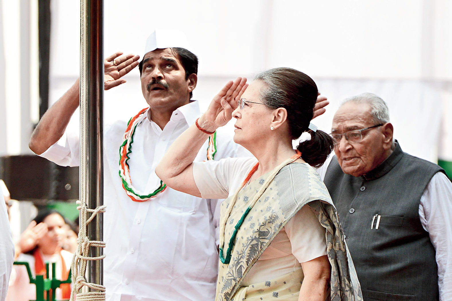 Sonia Gandhi flags truth, non-violence & patriotism