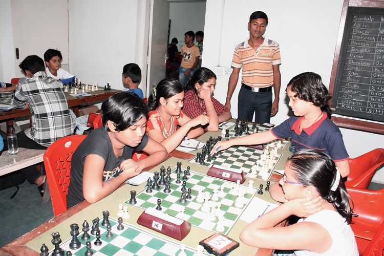 A chess tournament underway at JRD Tata Sports Complex in Jamshedpur earlier this year