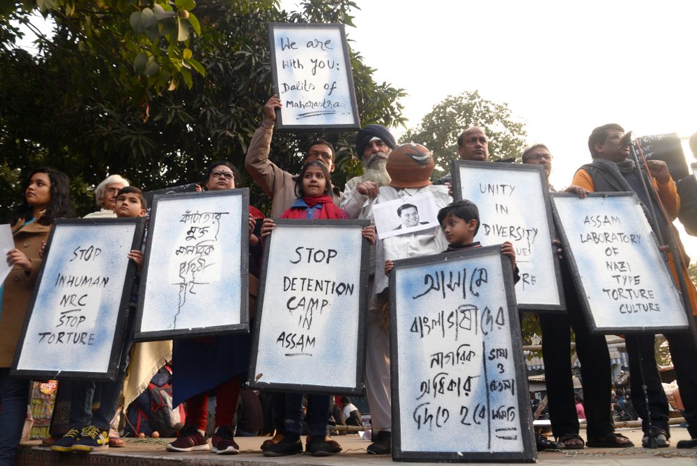 File photo (January 7, 2018) of a protest against the National Register of Citizens in Calcutta