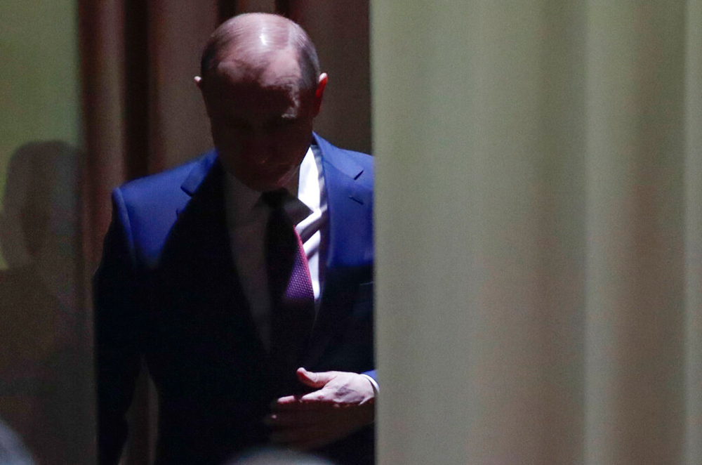 Vladimir Putin at his annual news conference in Moscow on December 19