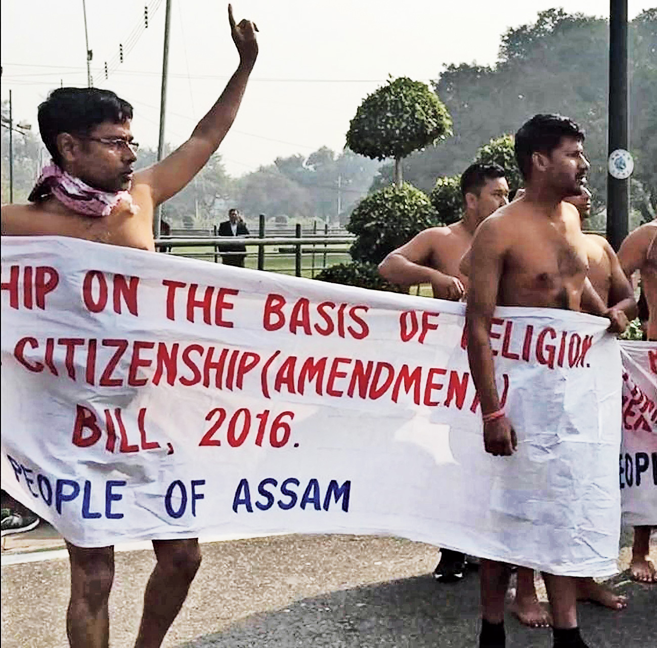 Activists protest against the Citizenship (Amendment) Bill, 2019, in New Delhi.