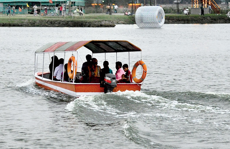 Boating in the Eco Park lake. New Town scores well thanks to its water bodies