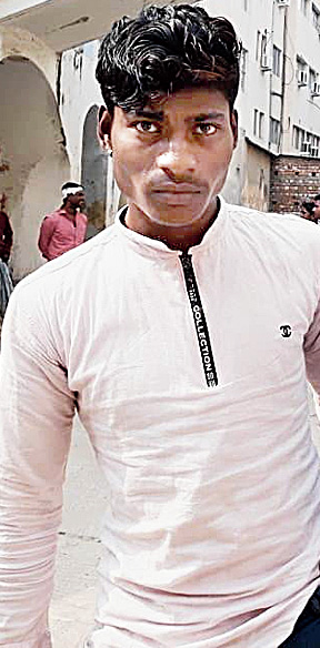 Dilip Soren after his arrest in Malda on Wednesday.
