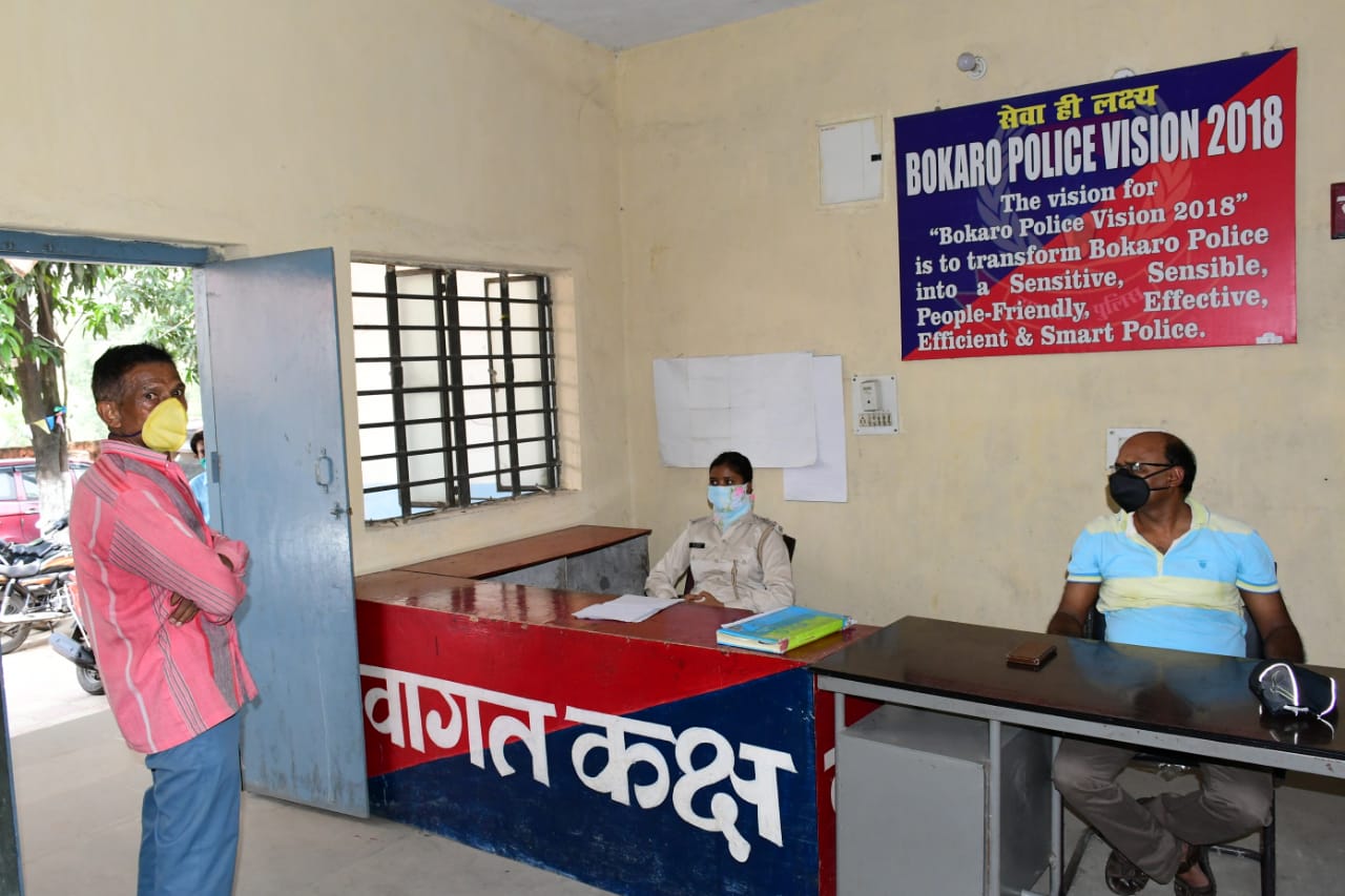 Police officials at Harla Police Station inquiring after the suicide incident on Sunday, May 24, 2020.