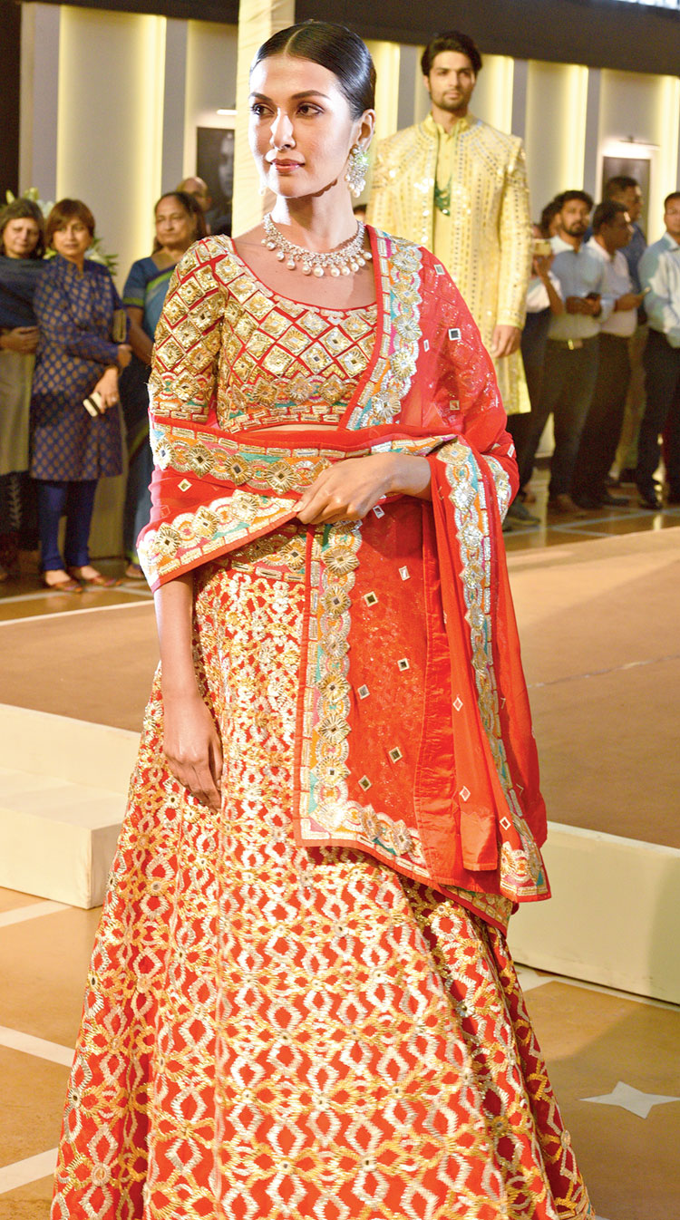 Silks, brocades and Benarasis ruled the ramp when Raw Mango showed its festive ensembles with models dressed in yellows, purples and greens, paired with jewellery by Raj Mahtani Couture Jewels. “I don’t just believe in revival but also innovation; life is all about balance,” said Raw Mango man Sanjay Garg.
