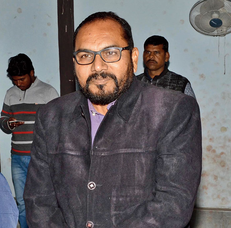 Pradeep Yadav at his residence in Doranda, Ranchi, on Thursday
