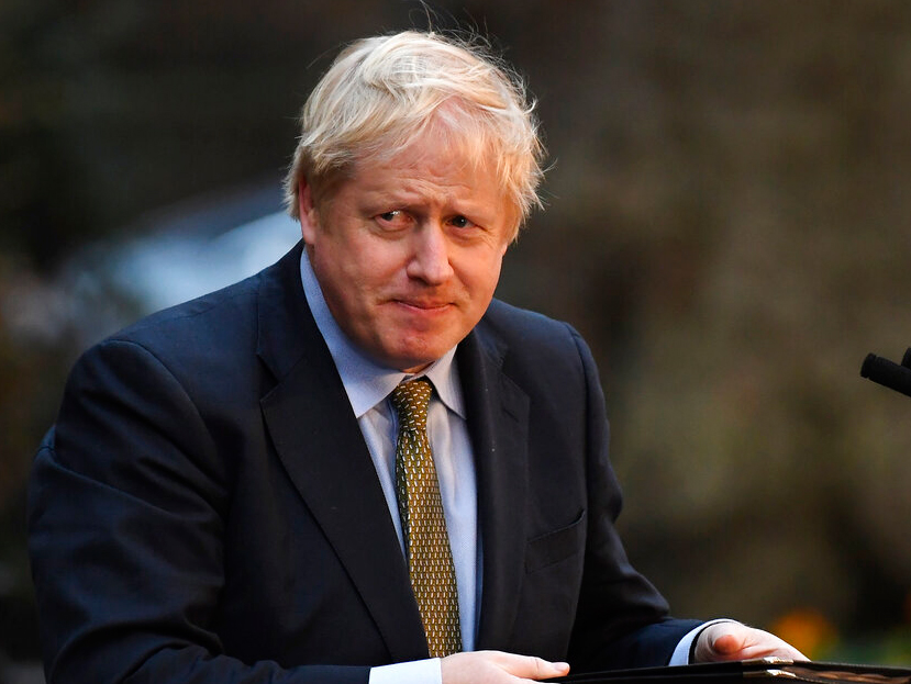 Britain's Prime Minister Boris Johnson speaks outside 10 Downing Street in London on Friday, December 13, 2019.