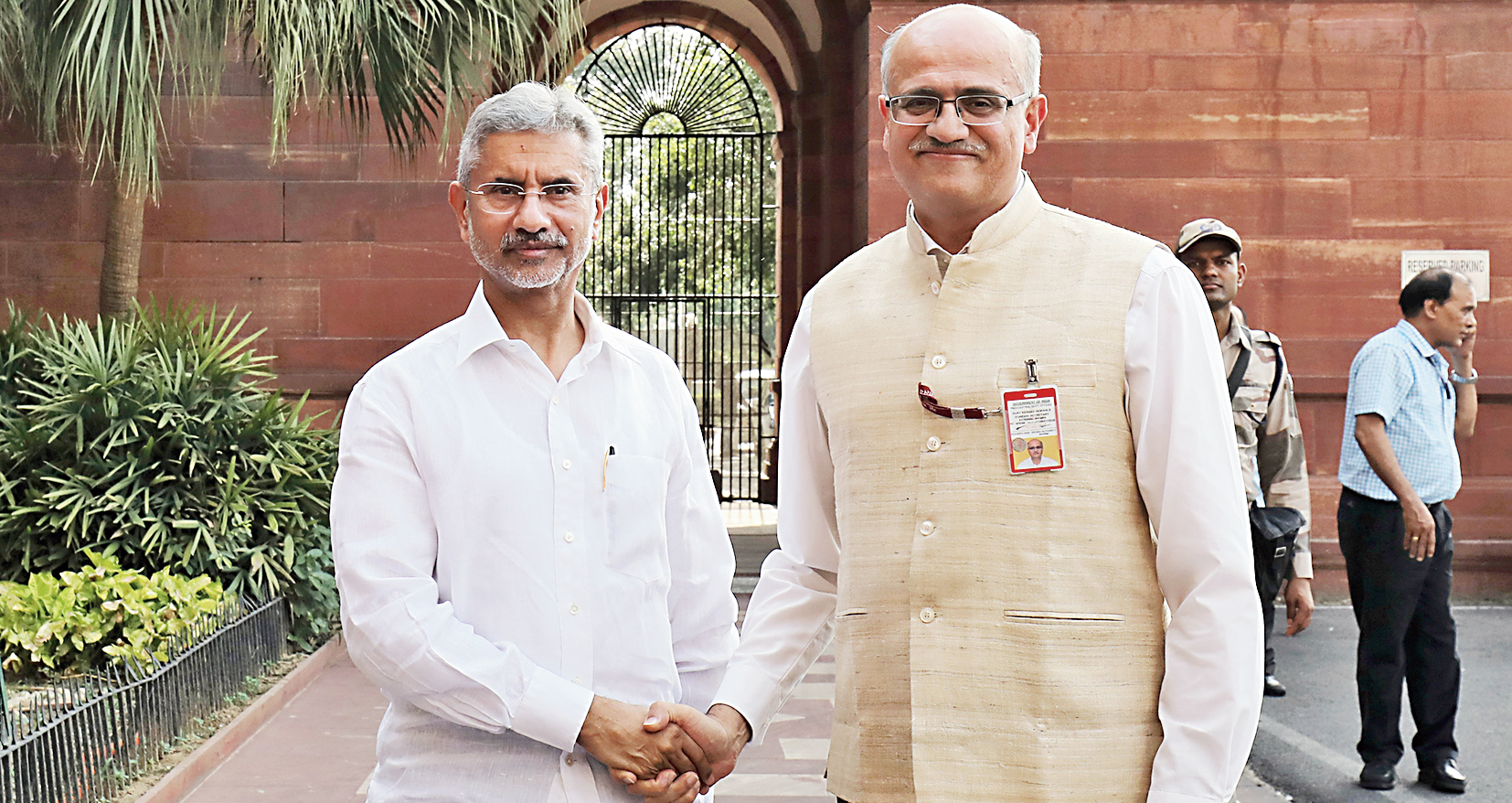 Jaishankar (left) with foreign secretary Vijay Gokhale. 
