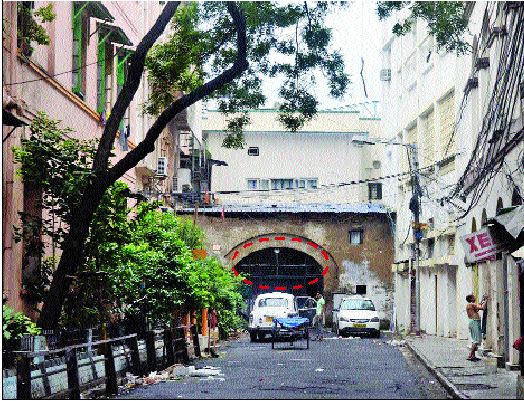 The godown (marked in red) where the arms were meant to reach.