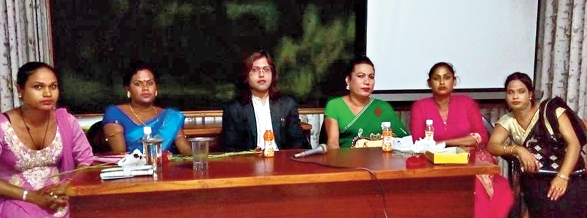 Swati Bidhan Baruah (centre) with other members of the community. 
