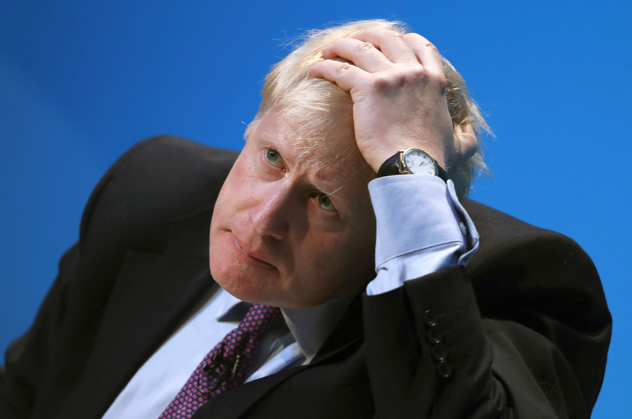 Britain's Conservative party leadership candidate Boris Johnson during the first party hustings at the ICC in Birmingham, England, on June 22, 2019.