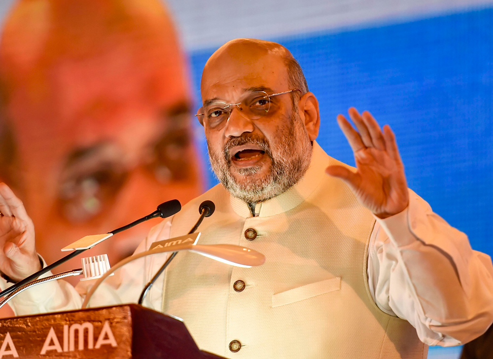 Amit Shah at the convention organised by the All India Management Association.