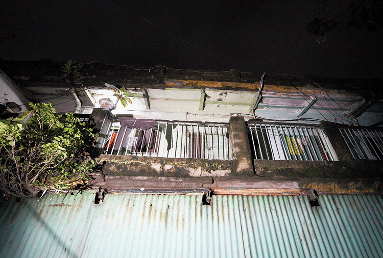 The balcony of the Burrabazar building. 