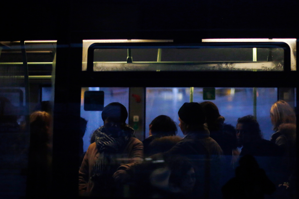 Commuters in a bus in Paris on December 11. After hundreds of thousands of angry protesters marched through French cities, the Prime Minister is expected to unveil proposals that might calm tensions on the seventh straight day of a crippling transport strike