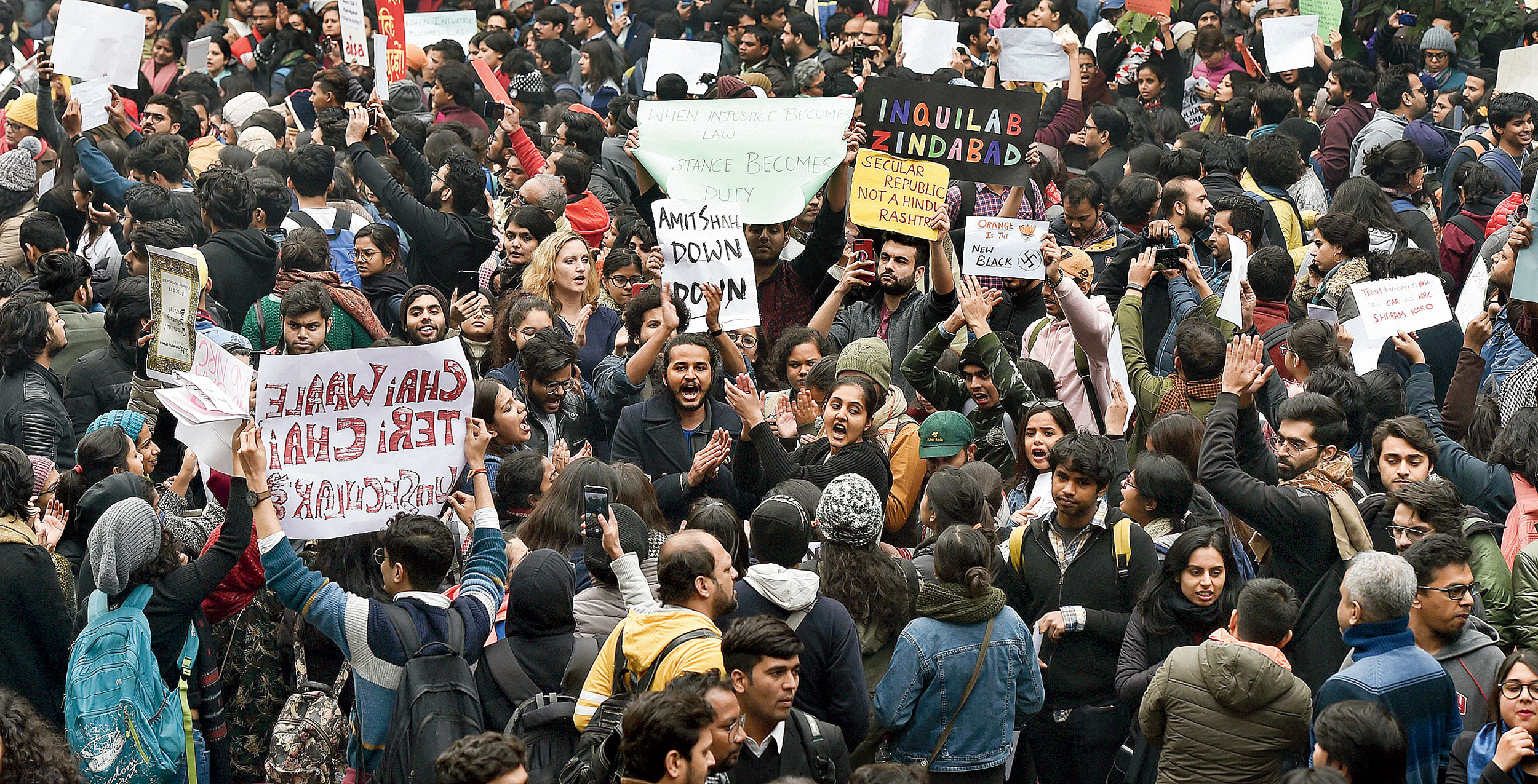 Protesters at Jantar Mantar, New Delhi, on Thursday.