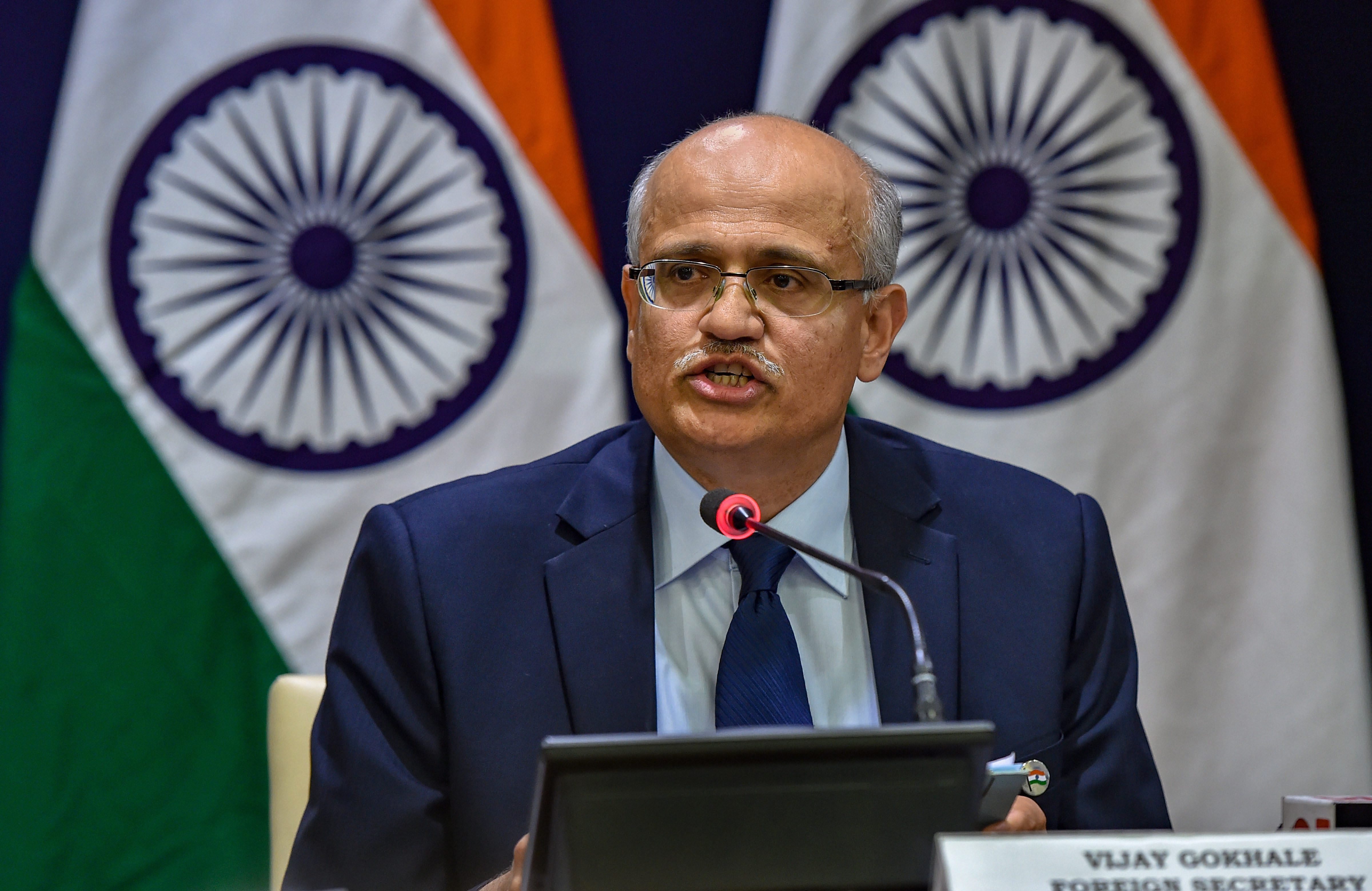 Indian foreign secretary Vijay Gokhale in New Delhi on February 26, 2019. Earlier, while briefing the media on the visit, Gokhale had said that besides Modi’s meetings at the UN, the external affairs minister (EAM) would be in New York with an entirely different schedule.  