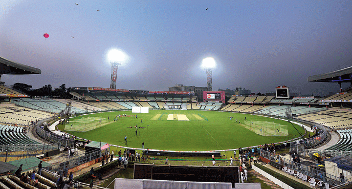 The Eden on the eve of the pink-ball Test. 