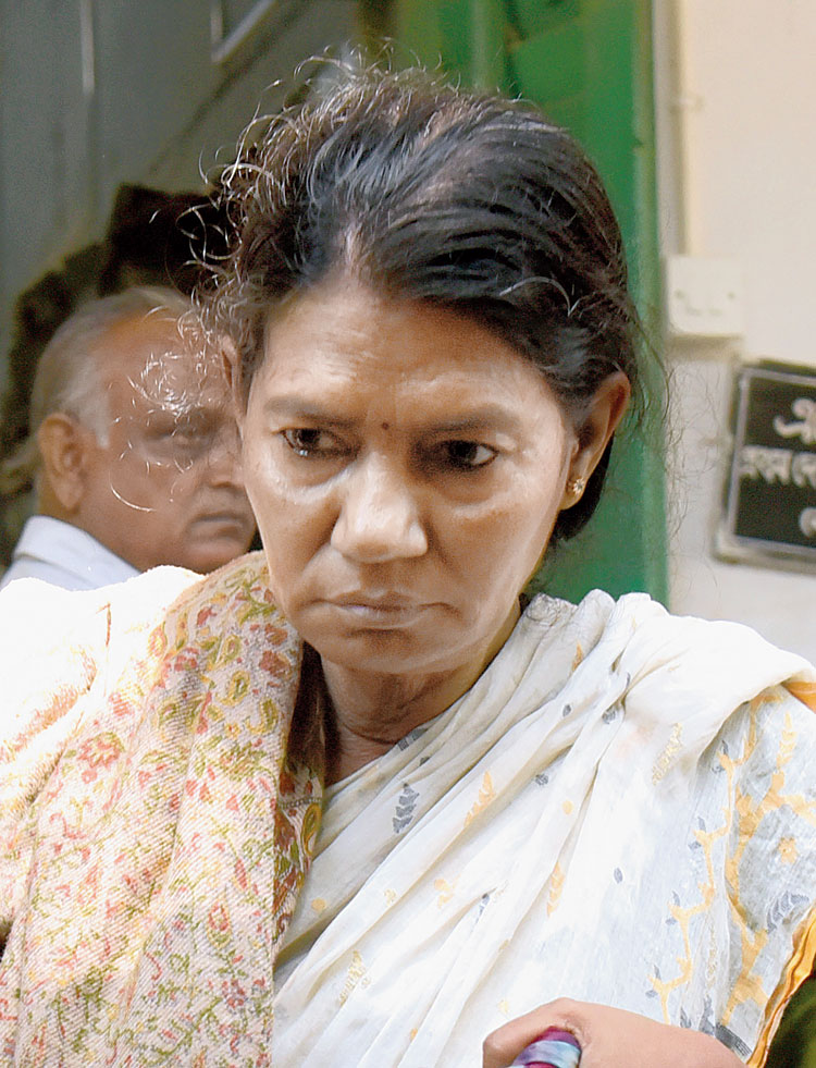 Mukti Deb, the ex-teacher, at the court