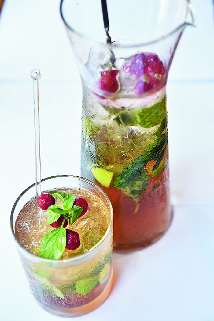 T2 liked: This Berry and Basil Caprioska is an ideal accompaniment with the appetisers. It gets its sweetness from a homemade syrup that has blueberries, blackberries and cranberries. Basil is muddled with a wooden pestle along with lemon and finally vodka is added. This refreshing drink is garnished with more cranberries and is the perfect cocktail for anyone looking for a hit of freshness.
