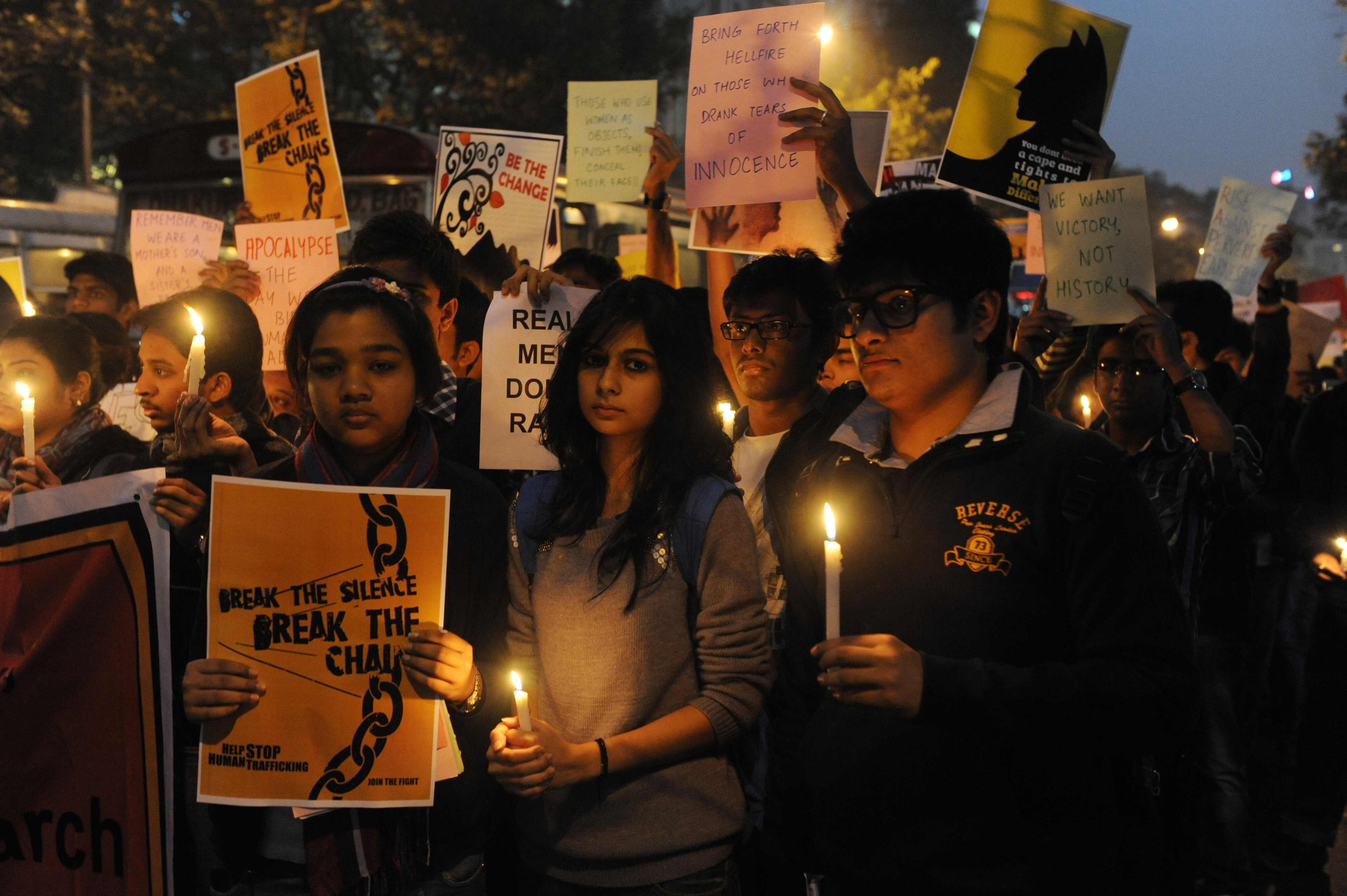 Students rally in Kolkata on December 29, 2012, after the gang rape of a 23-year-old woman in Delhi horrified the nation