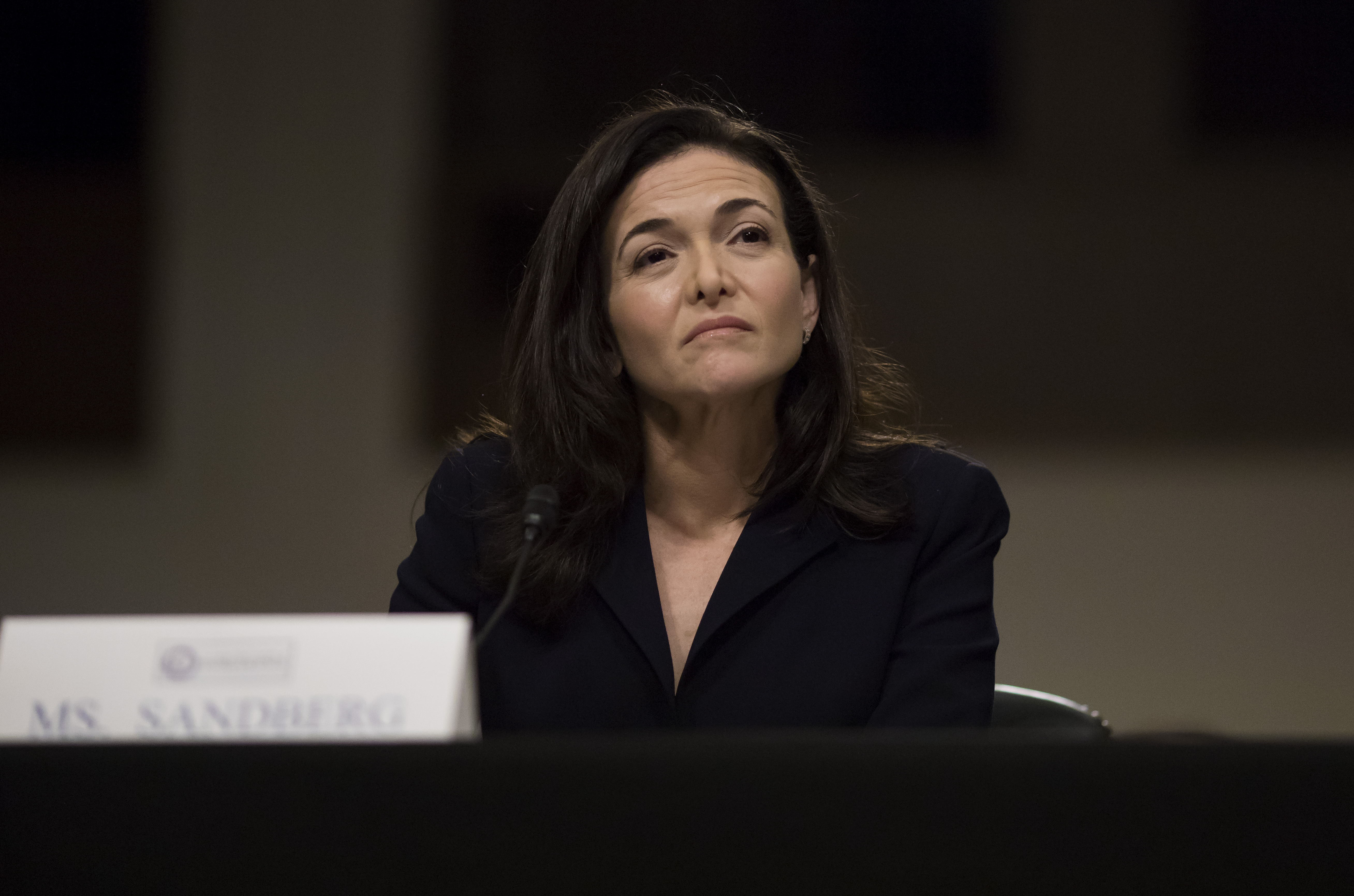 Sheryl Sandberg testifies before the Senate Intelligence Committee in Washington on September 4, 2018.