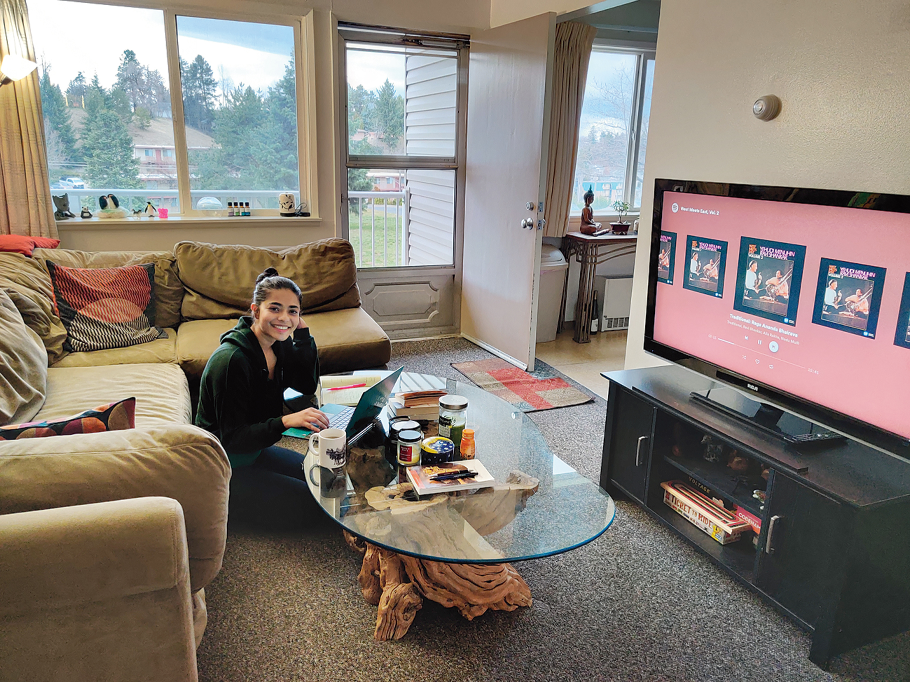 Arpita in her sunny Washington pad on a Sunday.