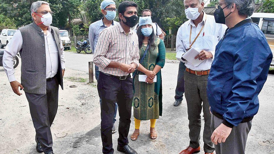 The central team members at a quarantine centre in Siliguri on Thursday.
