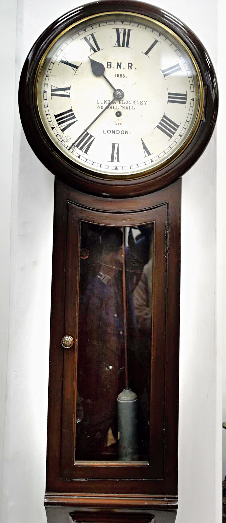 A clock made in London in 1888 inside the general manager’s office
