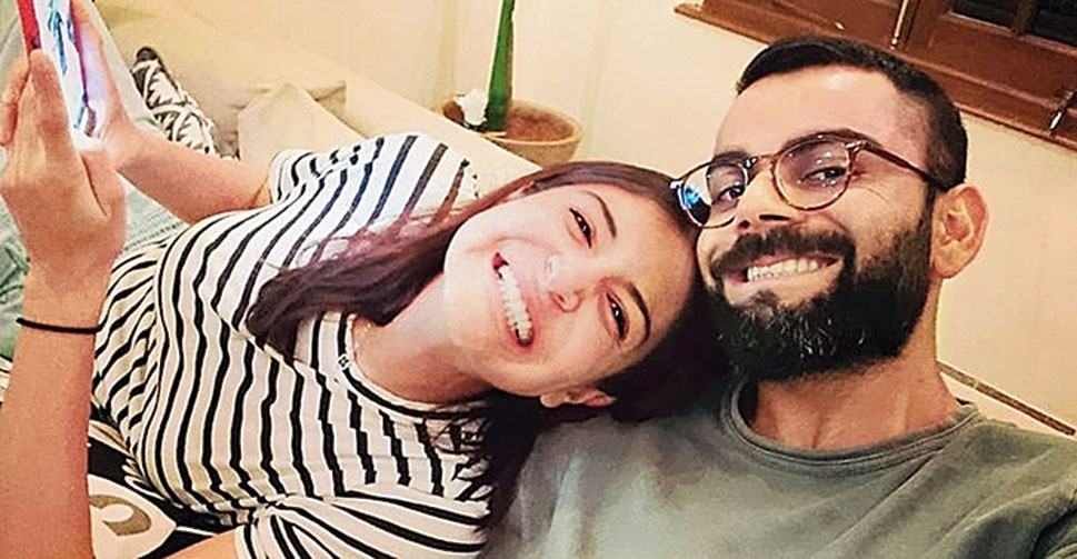 Virat Kohli at home with wife Anushka Sharma. “Our smiles maybe fake but we are not,” tweeted the India skipper on Thursday