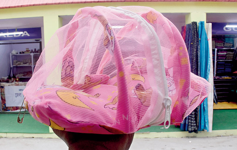 About: If you’ve brought out mosquito nets fearing dengue, you can get one for your household idol too. “The set has a bed, little pillows and bolsters with an overhead net that uses a zip,” says Ashima Biswas from Nadia. The net comes in baby blue, pink etc and the bed cover has motifs of flowers, bunnies and a snoring moon.