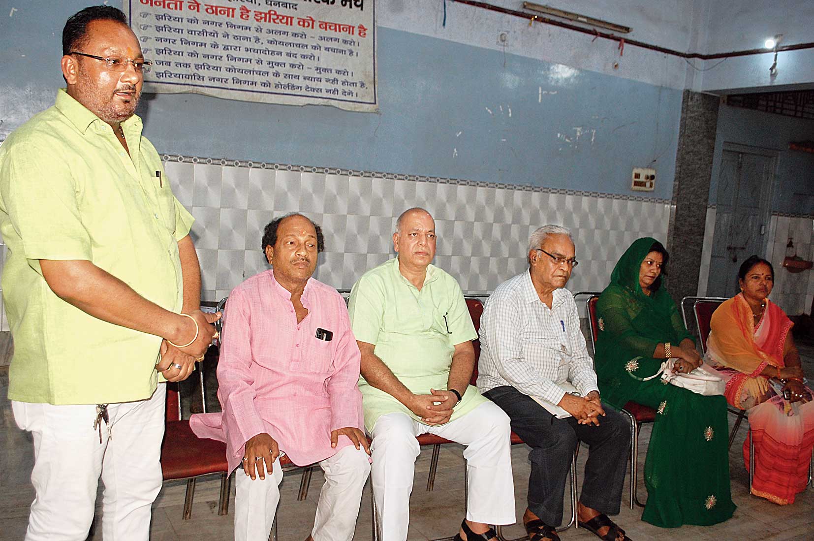 Members of social outfits at the meeting in Jharia, Dhanbad, on Thursday. 
