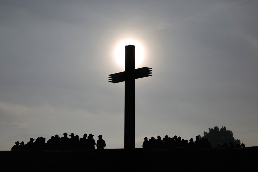 Police in Colombia watch the inauguration ceremony for Bogota's new mayor, Claudia Lopez, in the city's Simon Bolivar Park on January 1
