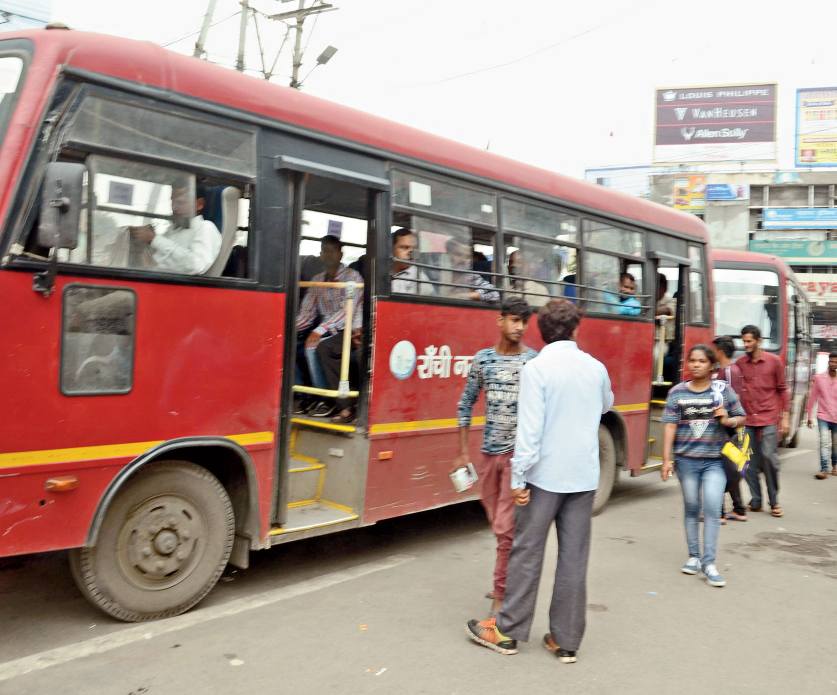 A city bus on Albert Ekka Chowk in Ranchi on Monday. 
