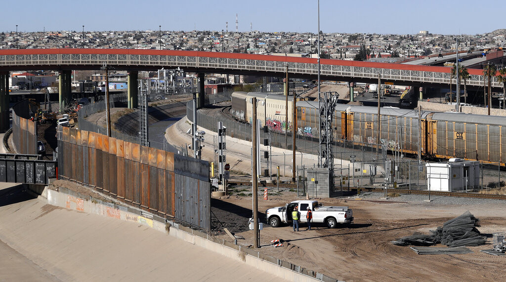 A new barrier built along the Texas-Mexico border near downtown El Paso. Such barriers have been a part of El Paso for decades and are currently being expanded.