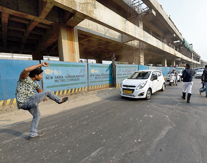 Expressions of indignation can be quirky. What exactly is this ‘gentleman’ up to in the name of protesting?