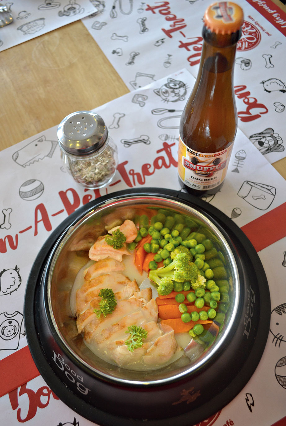 Chicken Steak with Veggies (from The Love Room’s Furbaby menu)