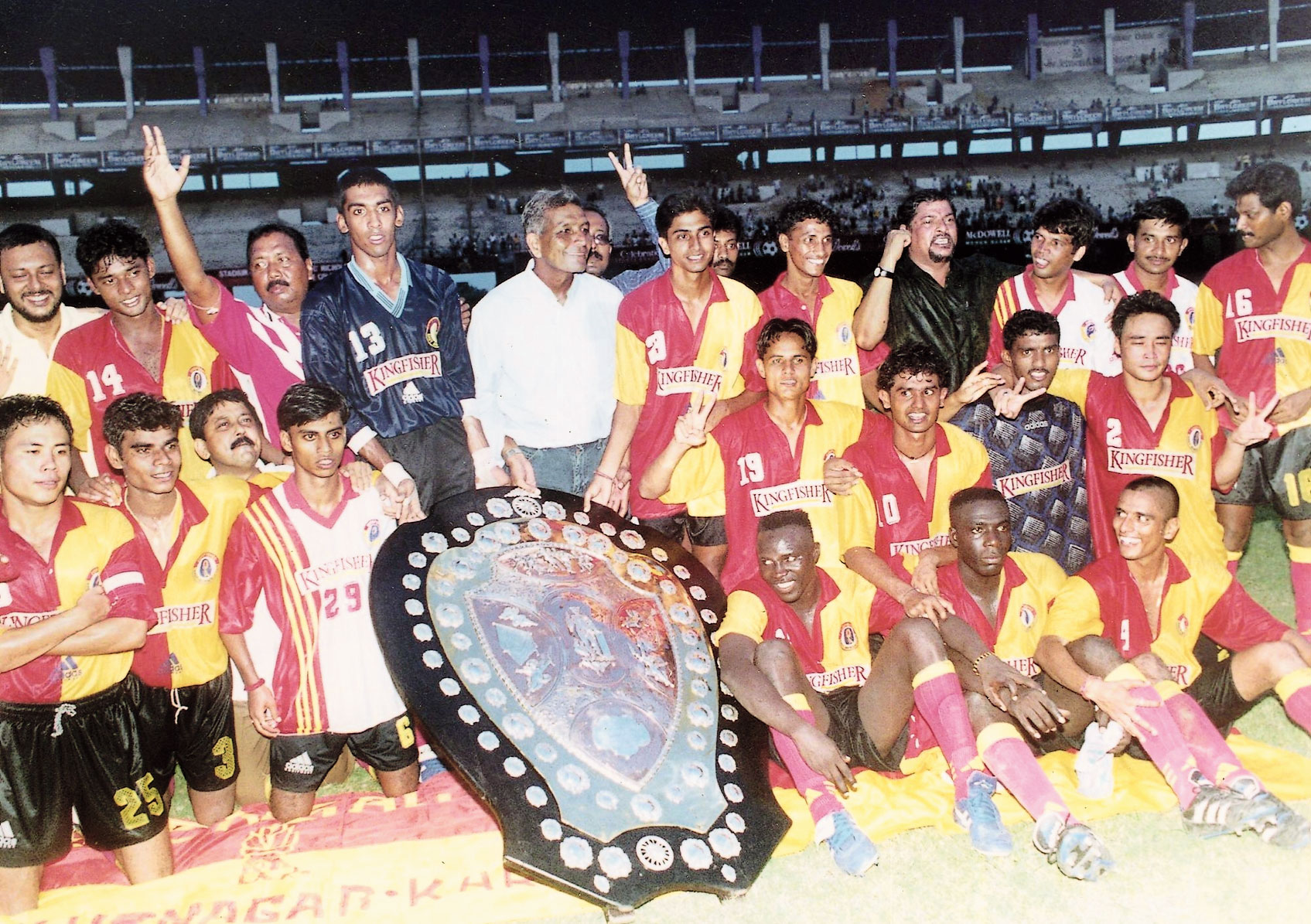 The East Bengal team with the IFA Shield in 2000
