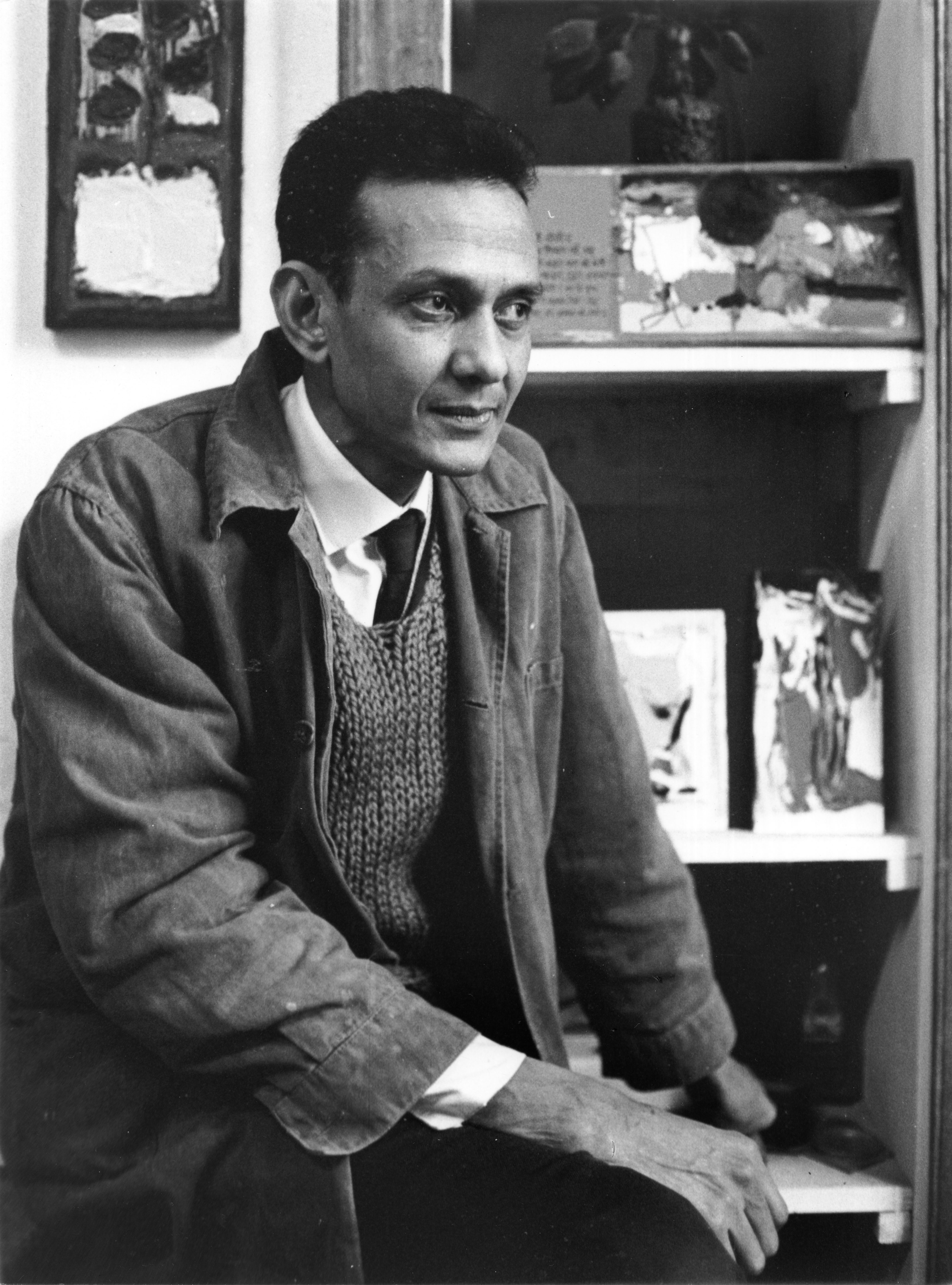 SH Raza, portrait, photographer unknown, 1960