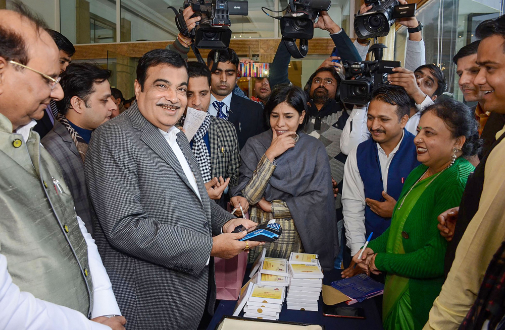 Union minister Nitin Gadkari at an event in New Delhi on December 17