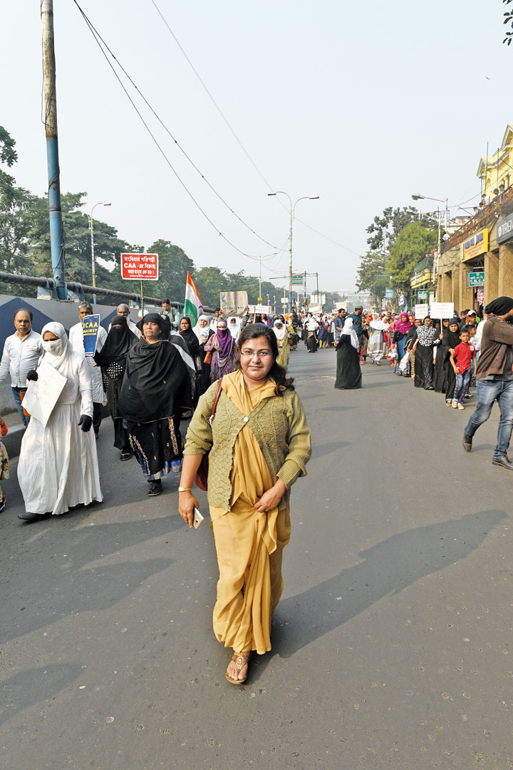 Afaf Jameen, a 52-year-old history teacher at The Frank Anthony Public School, took a
half-day leave to take part in the march. “This is not 16th century. The government is embarking on moon missions and also trying to define a race by its faith. This is absurd. We often take liberty for granted but at times, liberty has to be protected by our blood. This is such a time,” said Jameen
