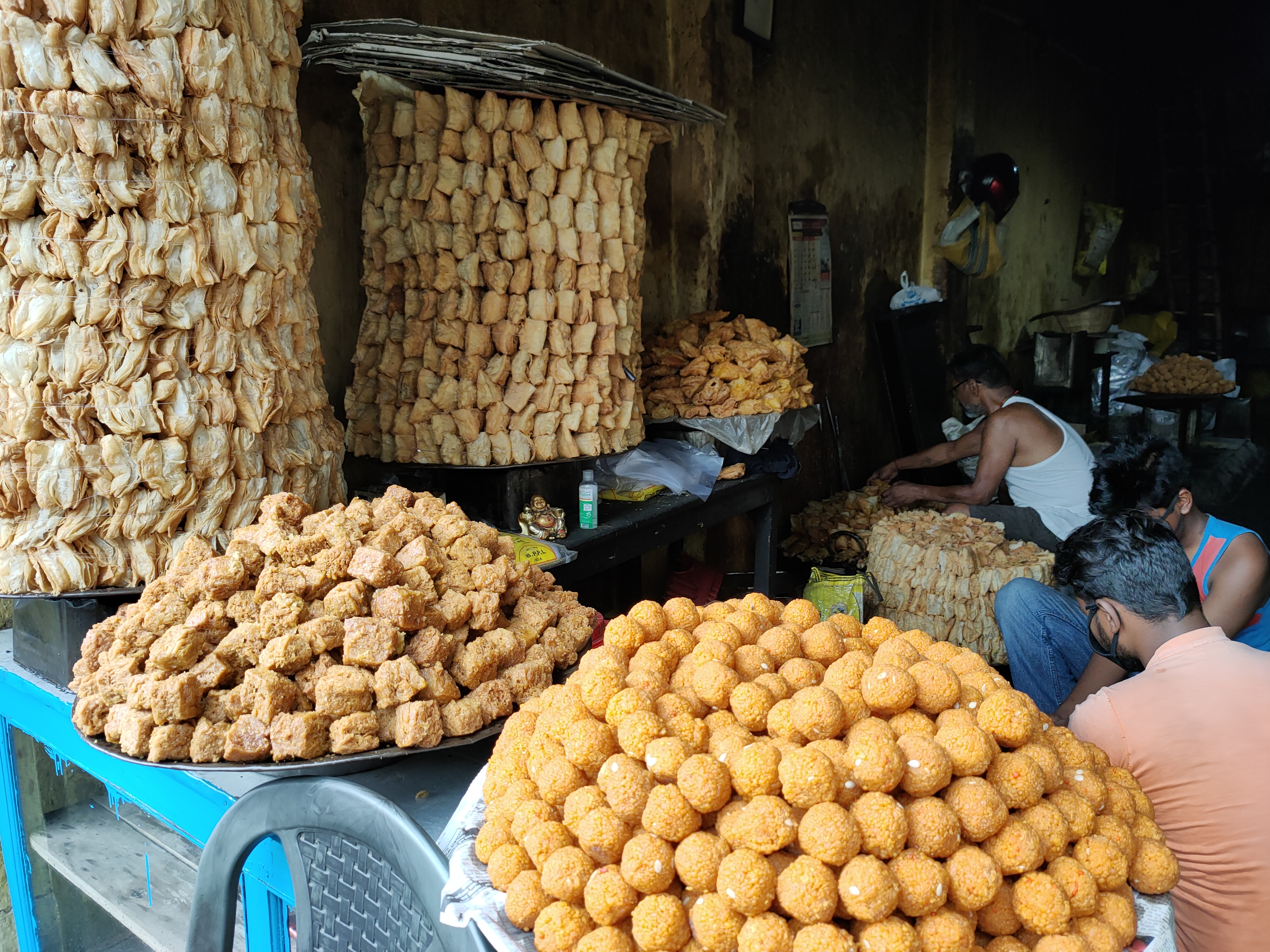 A sweet shop prepares its most sought-after goodies in Ranchi on Tuesday.