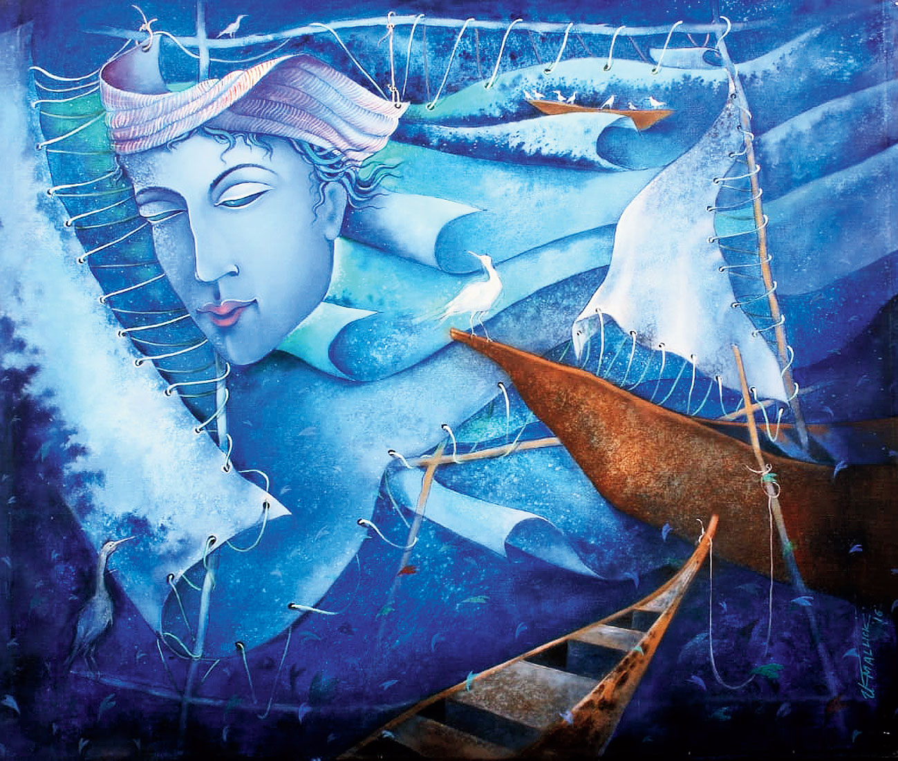 Award-winning painting by renowned sculptor and painter Uttam Mallick