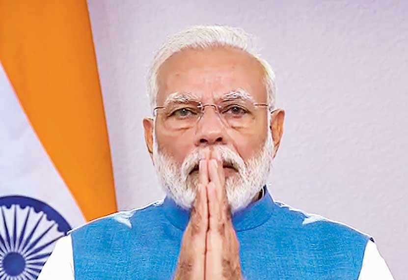 Prime Minister Narendra Modi during his address to the nation in New Delhi on Thursday.