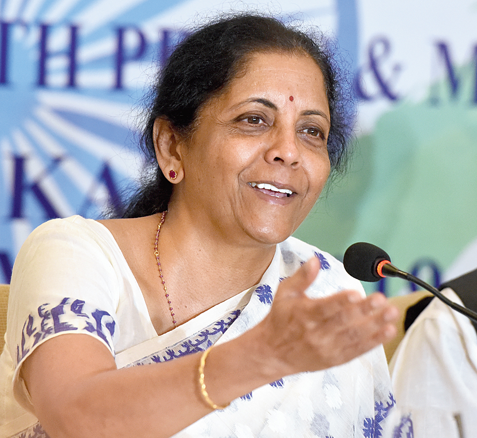 Nirmala Sitharaman in Calcutta on Friday. 
