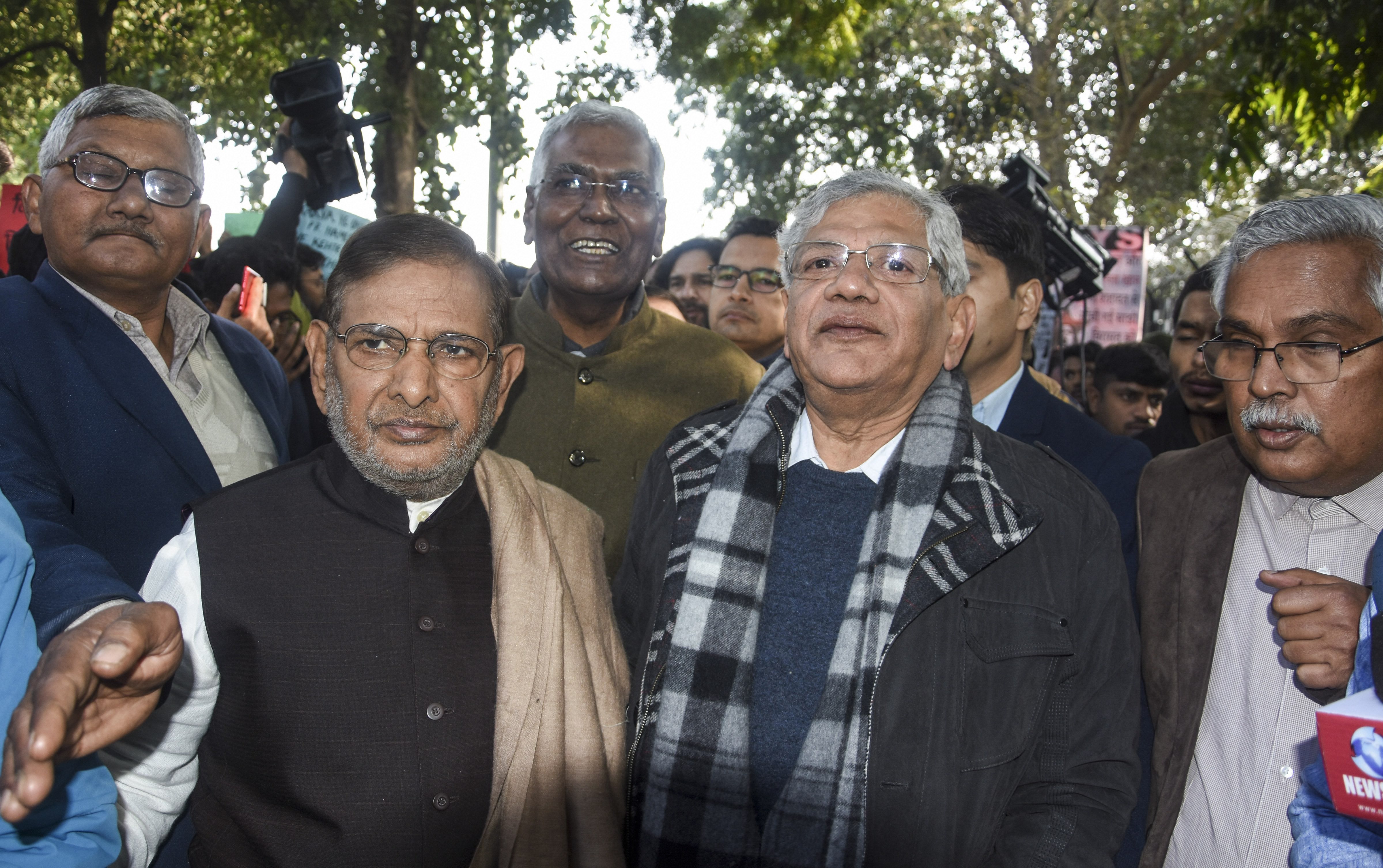 M. Jagadesh Kumar | Protesters march from Mandi House to HRD ministry ...