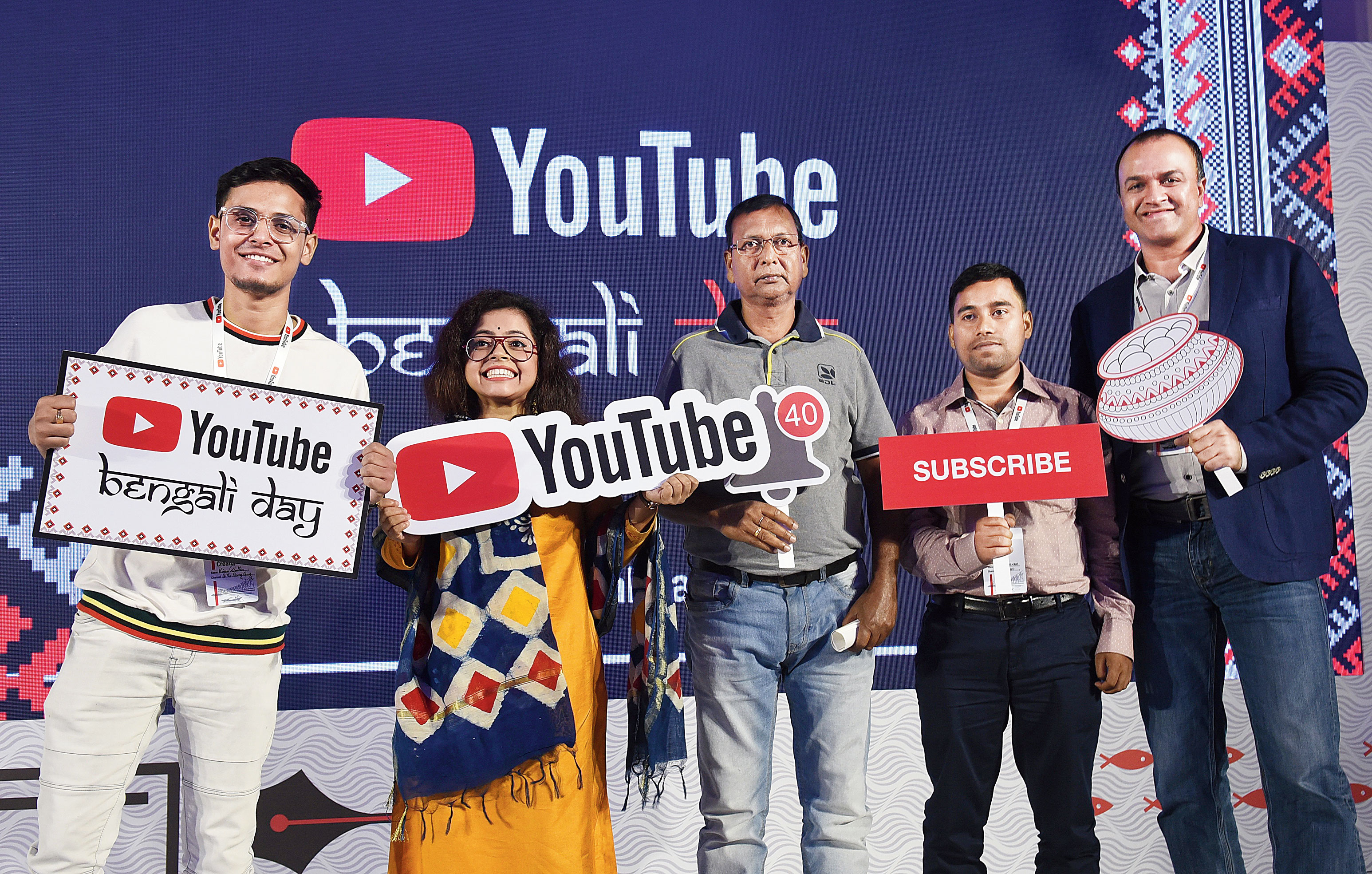 YouTube creators posed for t2 with Satya Raghavan (extreme right)
