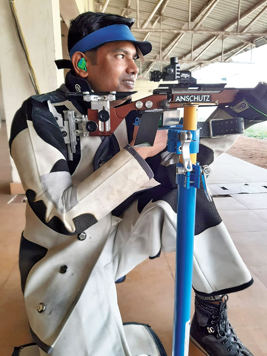  Akash Kumar Ravidas in action during the selection trials in Trivandrum earlier this month. 