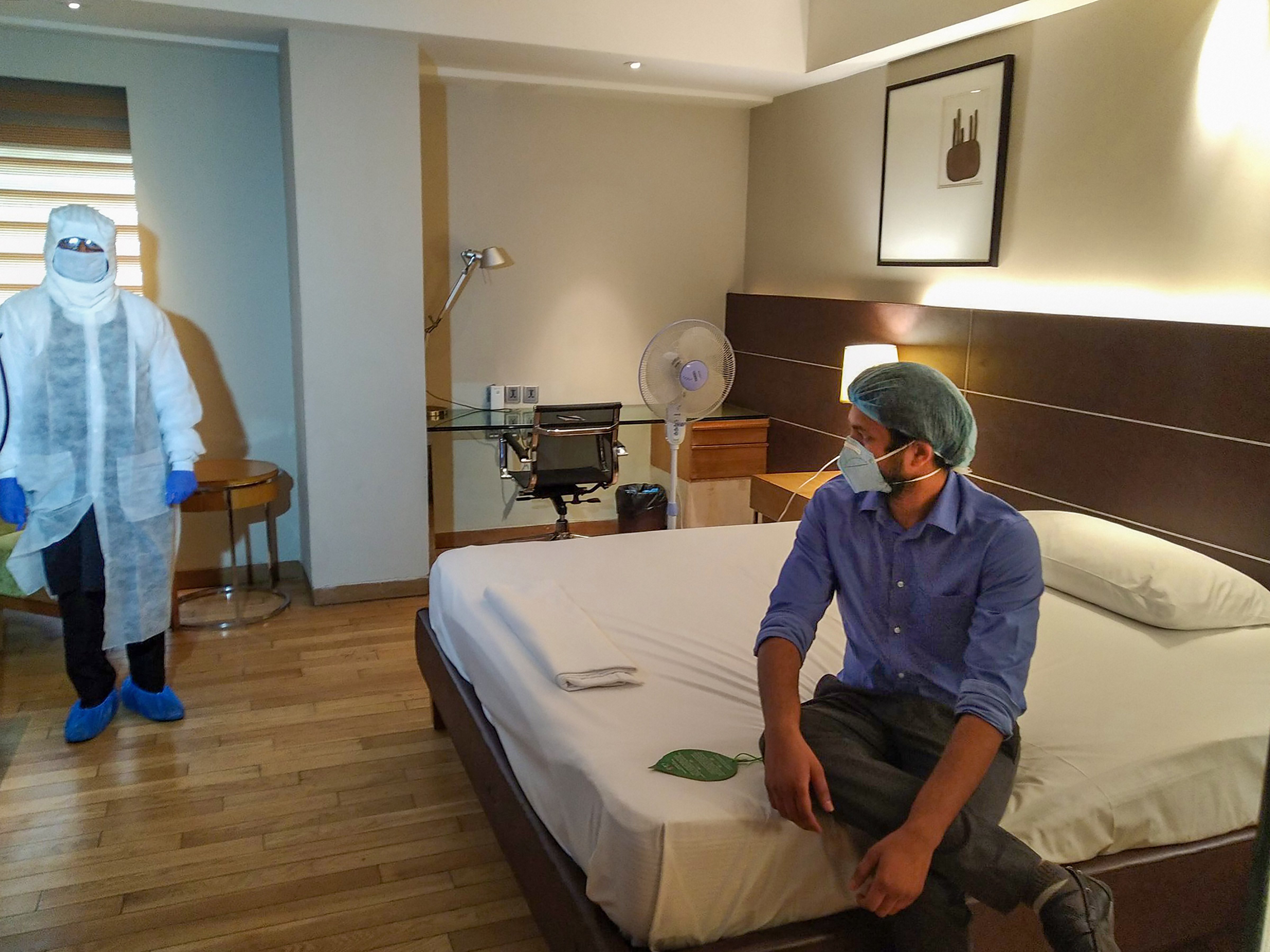 A view of accommodation facilities for doctors who are at the forefront of Covid-19 battle, in Delhi.
