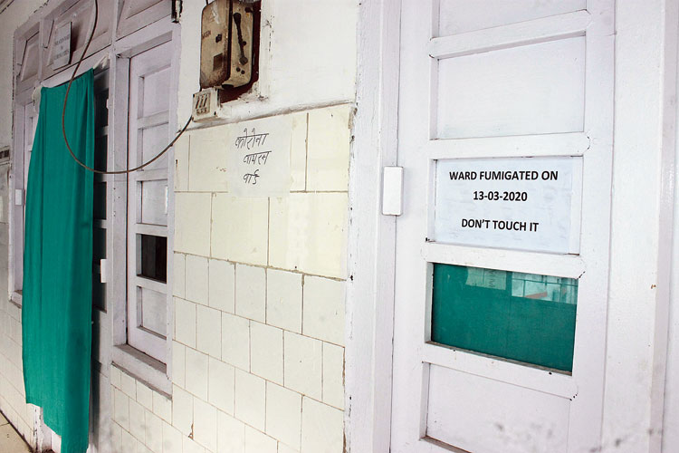 The isolation ward set up for novel coronavirus patients at MGM hospital in Sakchi, Jamshedpur
