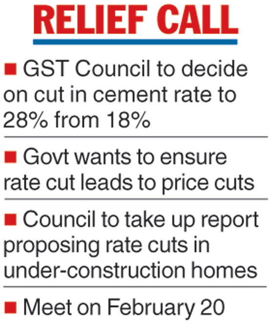 Cement rate cut to 18% on the agenda of GST meet - Telegraph India